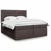 Image de vidaXL Sommier à lattes de lit avec matelas Marron foncé 200x200 cm