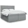 Image de vidaXL Sommier à lattes de lit avec matelas Gris clair 200x200cm Tissu