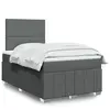 Image de vidaXL Sommier à lattes de lit avec matelas Gris foncé 120x200cm Tissu