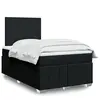 Image de vidaXL Sommier à lattes de lit avec matelas Noir 120x200 cm Tissu