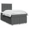 Image de vidaXL Sommier à lattes de lit avec matelas Gris foncé 120x200cm Tissu