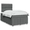 Image de vidaXL Sommier à lattes de lit avec matelas Gris foncé 120x200cm Tissu