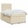 Image de vidaXL Sommier à lattes de lit avec matelas Crème 120x200 cm Tissu