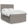 Image de vidaXL Sommier à lattes de lit avec matelas Taupe 140x190 cm Tissu