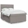 Image de vidaXL Sommier à lattes de lit avec matelas Taupe 140x190 cm Tissu