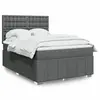 Image de vidaXL Sommier à lattes de lit avec matelas Gris foncé 140x190cm Tissu