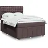 Image de vidaXL Sommier à lattes de lit avec matelas Marron foncé 140x200 cm