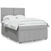 Image de vidaXL Sommier à lattes de lit avec matelas Gris clair 160x200cm Tissu