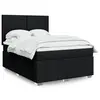 Image de vidaXL Sommier à lattes de lit avec matelas Noir 160x200 cm Tissu