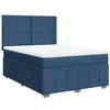 Image de vidaXL Sommier à lattes de lit avec matelas Bleu 160x200 cm Tissu