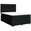 Image de vidaXL Sommier à lattes de lit avec matelas Noir 160x200 cm Tissu