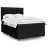 Image de vidaXL Sommier à lattes de lit avec matelas Noir 160x200 cm Tissu