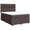Image de vidaXL Sommier à lattes de lit avec matelas Marron foncé 160x200 cm