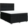 Image de vidaXL Sommier à lattes de lit avec matelas Noir 160x200 cm Tissu