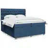 Image de vidaXL Sommier à lattes de lit avec matelas Bleu 200x200 cm Tissu