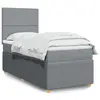 Image de vidaXL Sommier à lattes de lit avec matelas gris clair 80x200 cm tissu