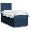 Image de vidaXL Sommier à lattes de lit avec matelas Bleu 80x200 cm Tissu