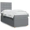 Image de vidaXL Sommier à lattes de lit avec matelas gris clair 80x200 cm tissu