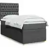 Image de vidaXL Sommier à lattes de lit avec matelas Gris foncé 80x200 cm Tissu