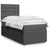 Image de vidaXL Sommier à lattes de lit avec matelas Gris foncé 80x200 cm Tissu