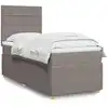 Image de vidaXL Sommier à lattes de lit avec matelas Taupe 90x190 cm Tissu
