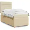 Image de vidaXL Sommier à lattes de lit et matelas Crème 90x190 cm Tissu