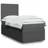 Image de vidaXL Sommier à lattes de lit avec matelas Gris foncé 90x200 cm Tissu