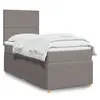 Image de vidaXL Sommier à lattes de lit avec matelas Taupe 90x200 cm Tissu