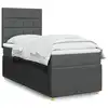 Image de vidaXL Sommier à lattes de lit avec matelas Gris foncé 90x200 cm Tissu