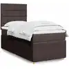 Image de vidaXL Sommier à lattes de lit avec matelas Marron foncé 90x200 cm