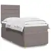 Image de vidaXL Sommier à lattes de lit avec matelas Taupe 90x200 cm Tissu