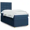 Image de vidaXL Sommier à lattes de lit avec matelas Bleu 90x200 cm Tissu