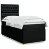 Image de vidaXL Sommier à lattes de lit avec matelas Noir 90x200 cm Tissu
