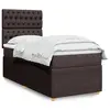 Image de vidaXL Sommier à lattes de lit avec matelas Marron foncé 90x200 cm