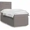 Image de vidaXL Sommier à lattes de lit avec matelas Taupe 90x200 cm Tissu