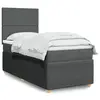 Image de vidaXL Sommier à lattes de lit avec matelas Gris foncé 100x200cm Tissu