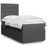 Image de vidaXL Sommier à lattes de lit avec matelas Gris foncé 100x200cm Tissu