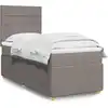 Image de vidaXL Sommier à lattes de lit avec matelas Taupe 100x200 cm Tissu