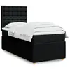 Image de vidaXL Sommier à lattes de lit avec matelas Noir 100x200 cm Tissu