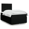 Image de vidaXL Sommier à lattes de lit avec matelas Noir 120x200 cm Tissu