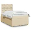 Image de vidaXL Sommier à lattes de lit avec matelas Crème 120x200 cm Tissu