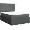 Image de vidaXL Sommier à lattes de lit avec matelas Gris foncé 140x190cm Tissu