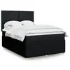 Image de vidaXL Sommier à lattes de lit avec matelas Noir 140x190 cm Tissu