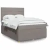 Image de vidaXL Sommier à lattes de lit avec matelas Taupe 140x190 cm Tissu