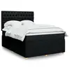 Image de vidaXL Sommier à lattes de lit avec matelas Noir 140x190 cm Tissu