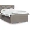 Image de vidaXL Sommier à lattes de lit avec matelas Taupe 140x190 cm Tissu