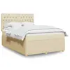 Image de vidaXL Sommier à lattes de lit avec matelas Crème 140x190 cm Tissu