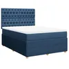 Image de vidaXL Sommier à lattes de lit avec matelas Bleu 140x190 cm Tissu