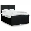 Image de vidaXL Sommier à lattes de lit avec matelas Noir 140x200 cm Tissu