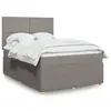 Image de vidaXL Sommier à lattes de lit avec matelas Taupe 140x200 cm Tissu